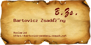 Bartovicz Zsadány névjegykártya
